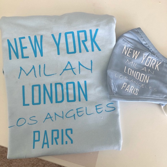 Cami Tank Top Blue bra personalized Face Mask Set - Picture 2 of 3